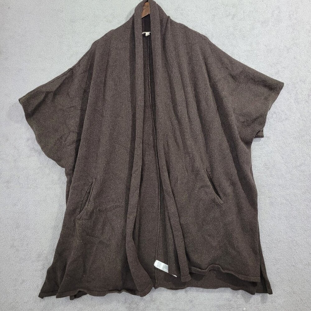 Eileen Fisher Womens Open Front Cardigan Brown M/L Cotton Blend   JCT